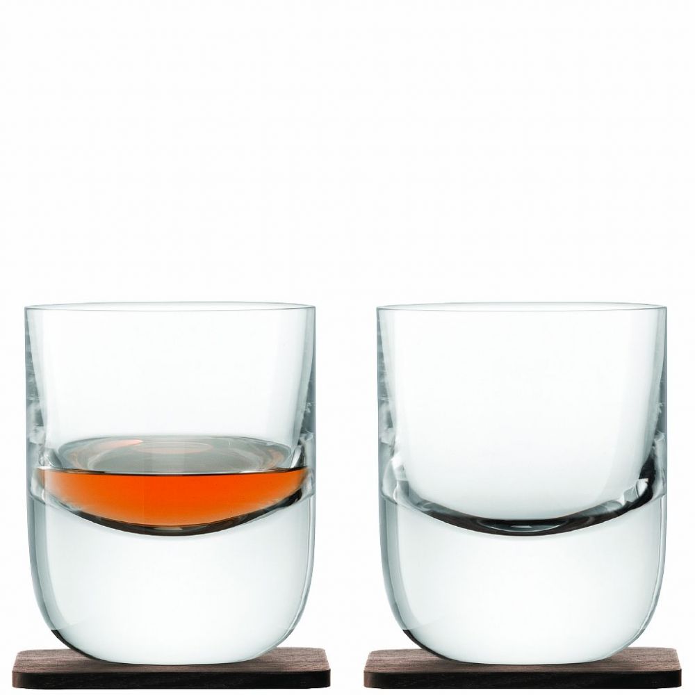 Набор стаканов с деревянными подставками Renfrew Whisky, 270 мл, 2 шт., LSA International, арт.:G1211-09-301