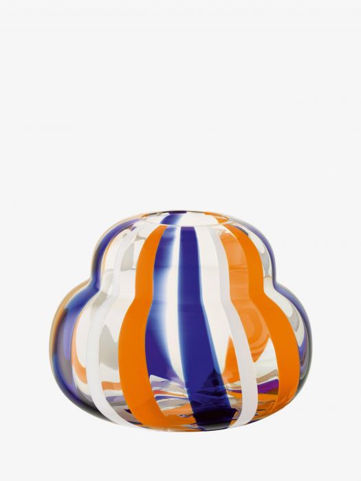 Ваза Folk, В19 см.,  Синий/Оранжевый/Белый от LSA International,арт.:G1777-19-122